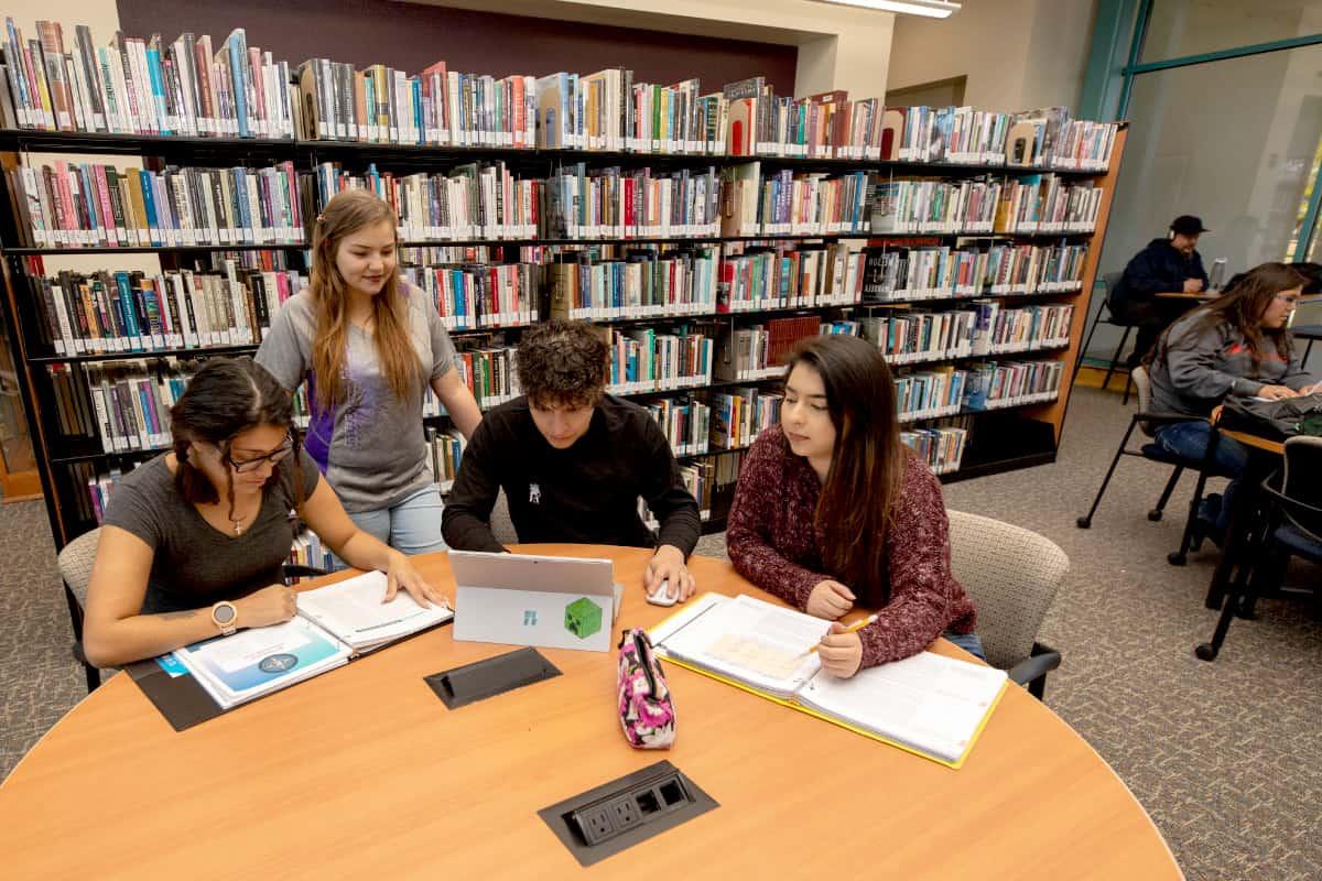 SJC students studying in the San Juan College Library